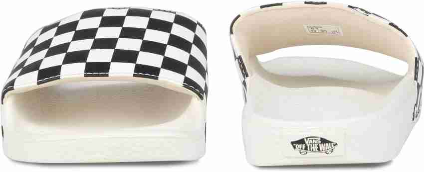 Vans checkered slides online womens