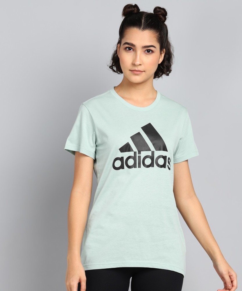 ADIDAS Printed Women Round Neck Green T Shirt Buy ADIDAS Printed