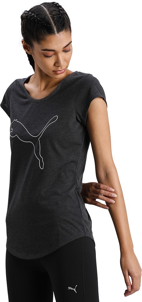 PUMA Printed Women Round Neck Grey T-Shirt - Buy PUMA Printed Women Round  Neck Grey T-Shirt Online at Best Prices in India