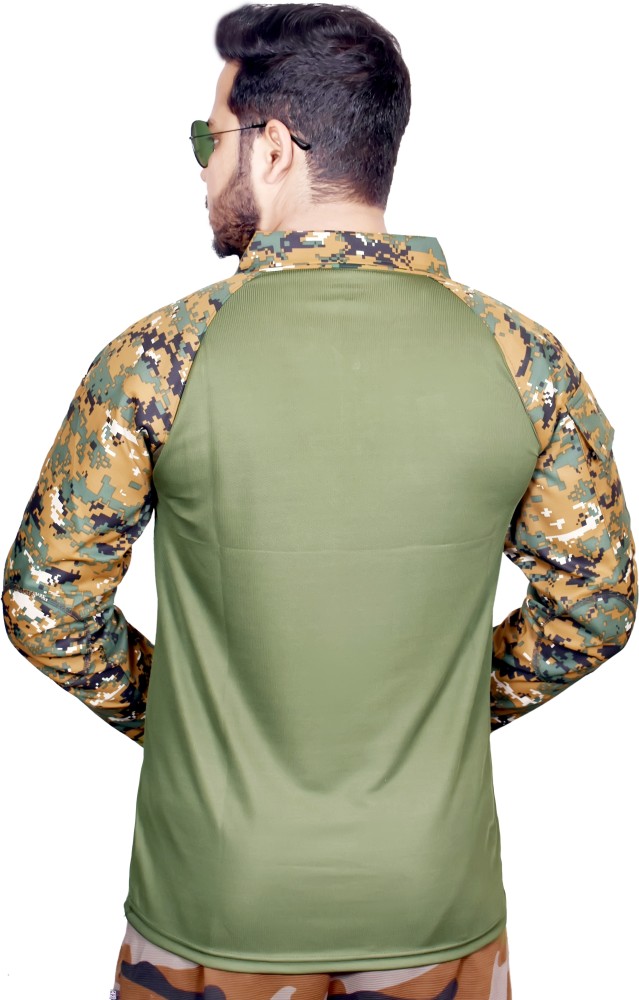 Axolotl Military Camouflage Men Polo Neck Multicolor T-shirt