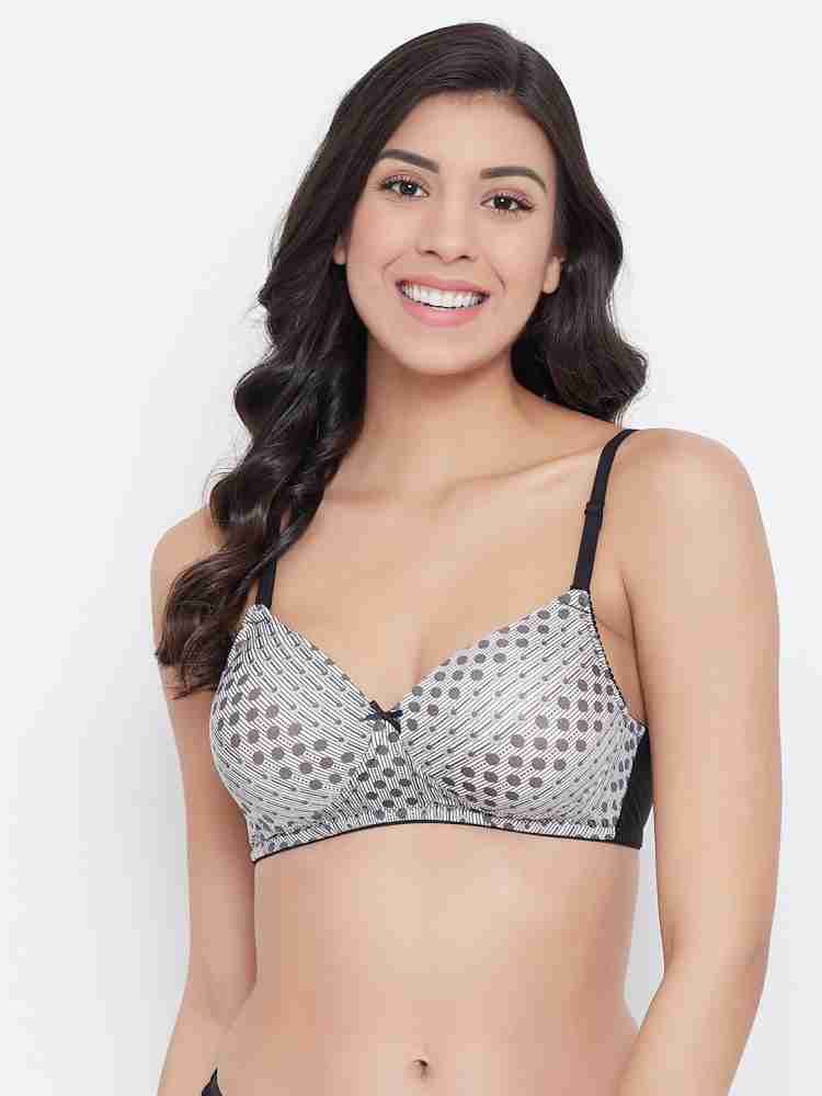 Buy Clovia White Animal Print Full Coverage Padded Push-Up Bra for