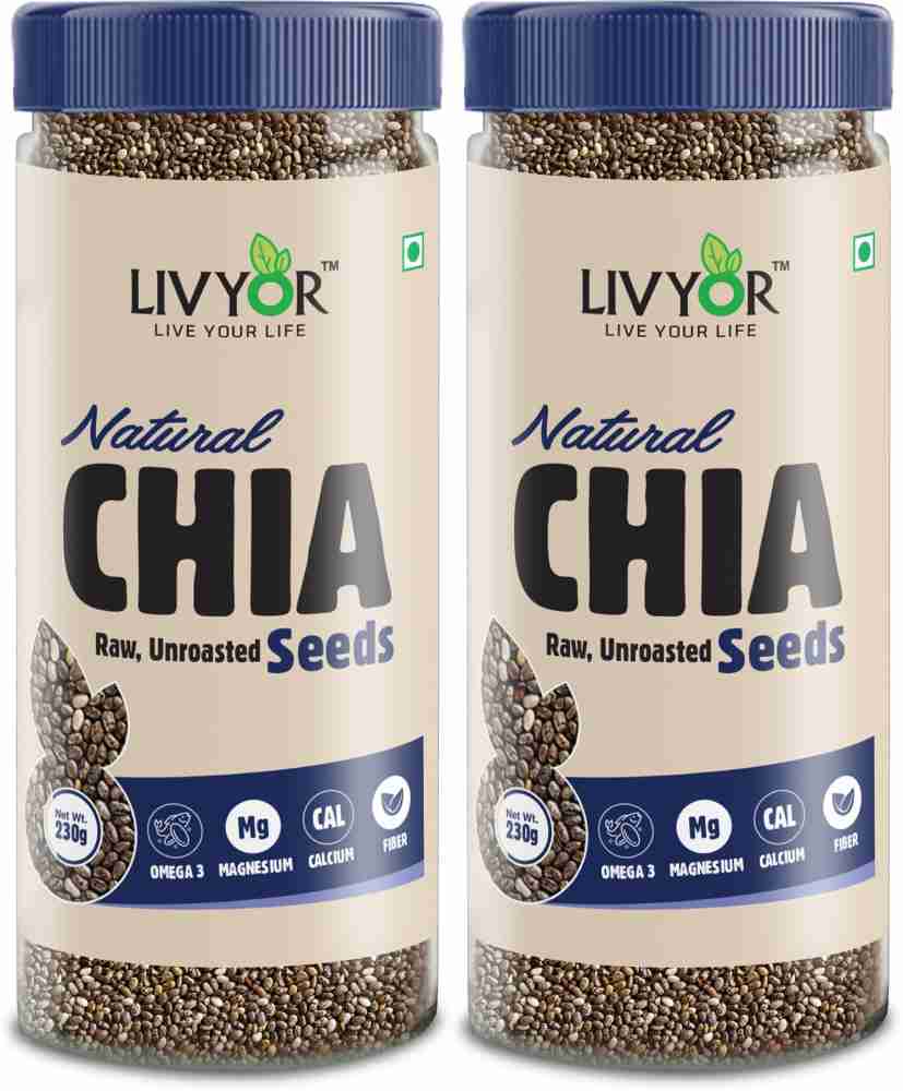 LIVYOR Raw Chia Seeds for Weight loss with Omega 3 and Fiber High