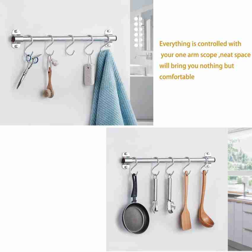 ASFUN 12 PCs Stainless Steel S Hooks Hanger, Height - 3.5 Inch, Thickness  - 4mm, Rust Proof, Multifunctional, Storage Organiser For Pan, PotSeamless  Finishing, Cutlery Hanging Hook, Towel hanging Hook