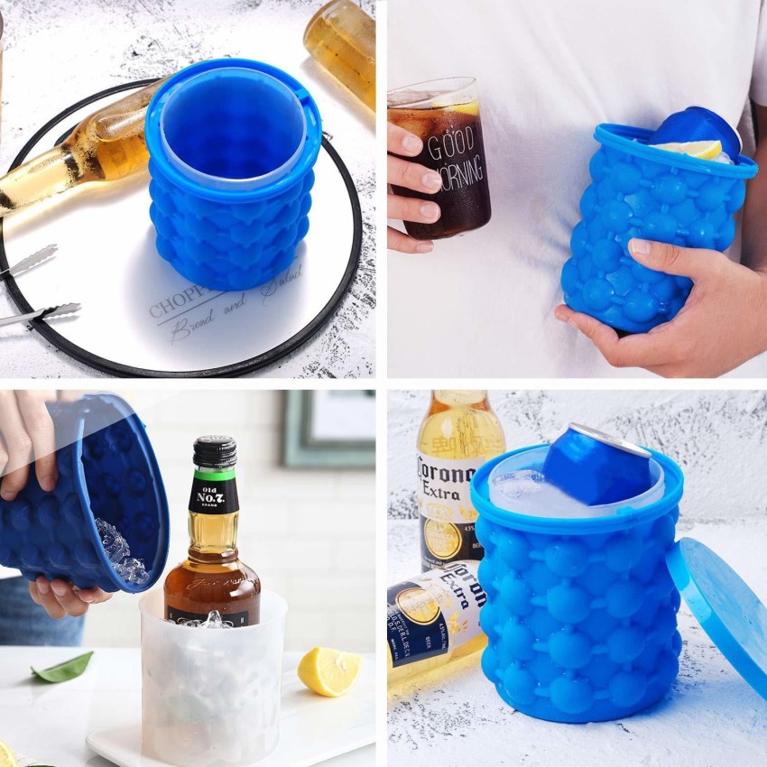 The Ultimate Ice Cube Maker Silicone Bucket with Lid Makes Small Size  Nugget Ice Chips for Soft Drinks, Cocktail Ice, Wine On Ice, Crushed Ice  Maker