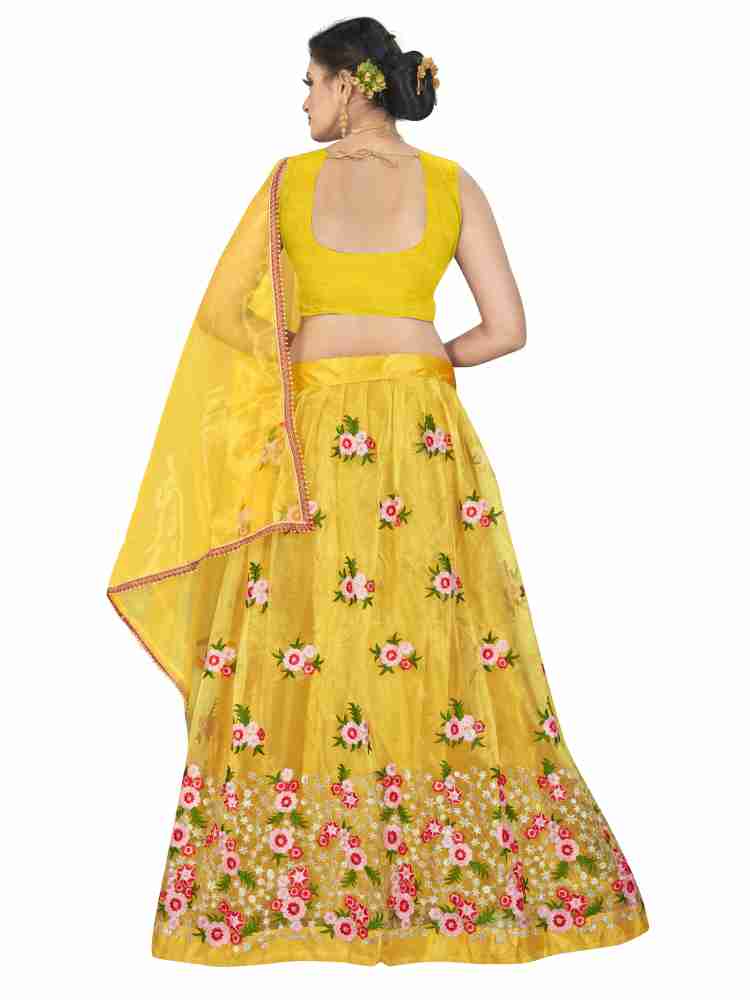 Flipkart on sale yellow lehenga