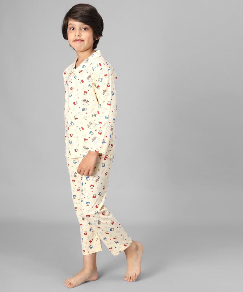 Fit N Fame Boys Printed Multicolor Night Suit Set Price in India