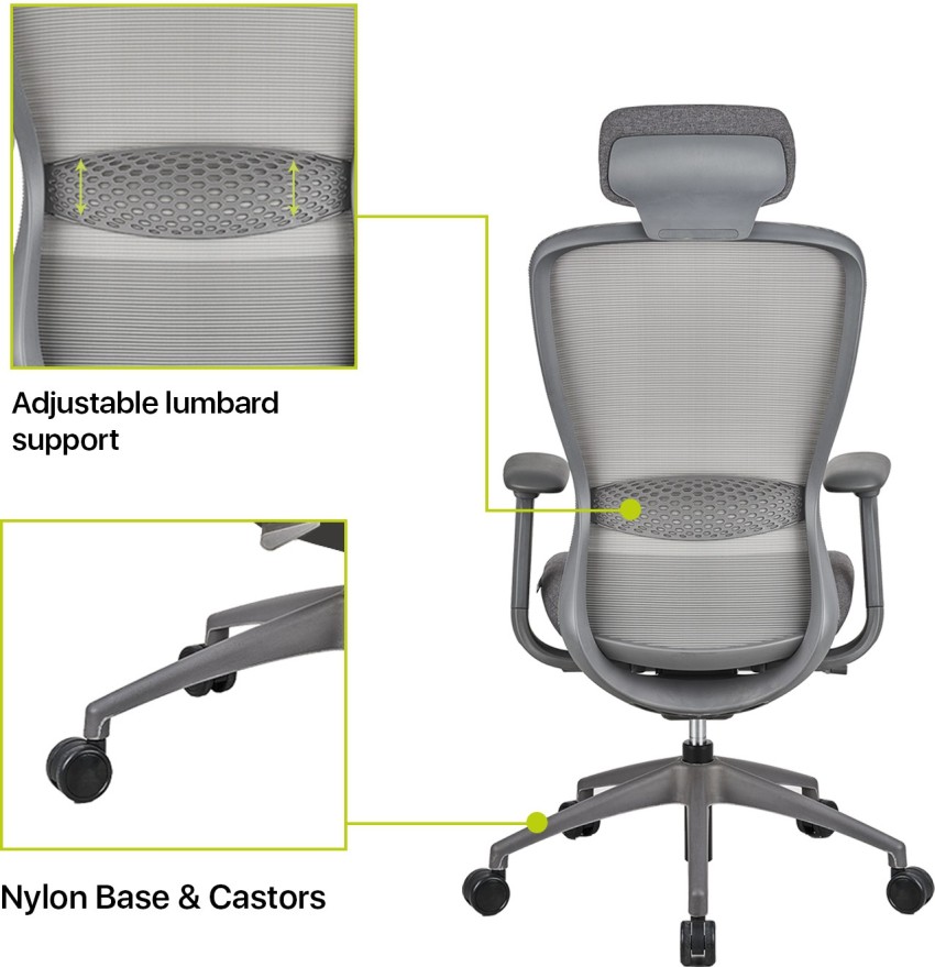 Featherlite Helix High Back Mesh Chair with Multilock Seat Sliding  Mechanism & Four-Way Adjustable Arms