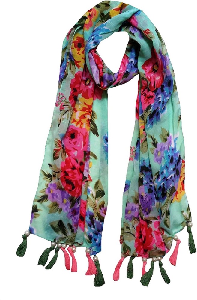 RiddleNeedle Floral Print Chiffon Women Scarf, Stole - Buy RiddleNeedle  Floral Print Chiffon Women Scarf, Stole Online at Best Prices in India