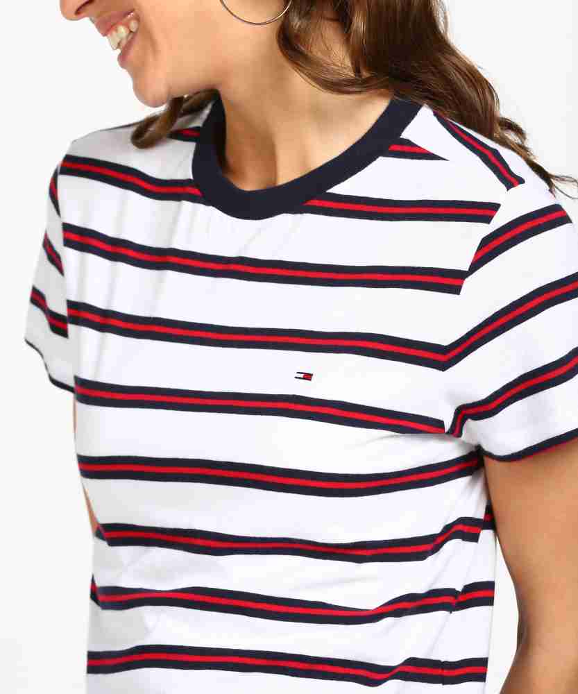 White Tommy Hilfiger Women's Casual T-Shirts