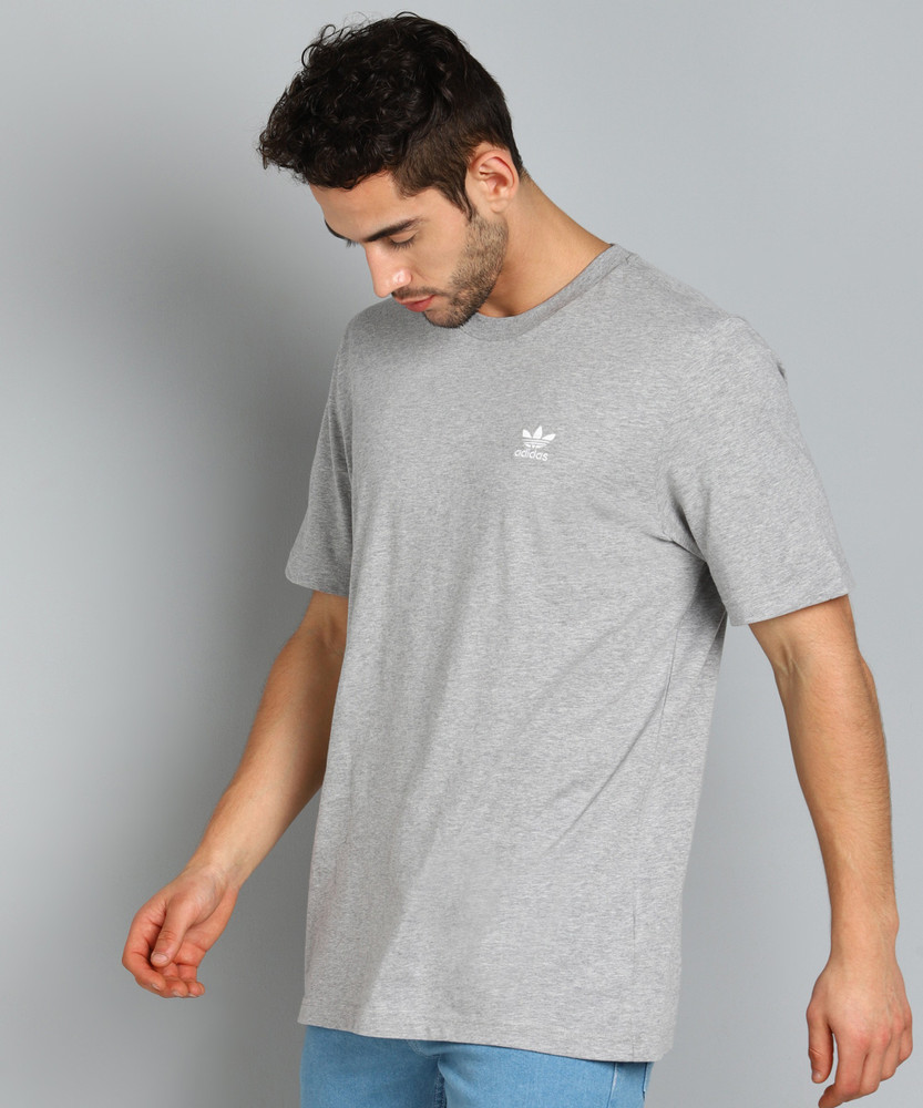 ADIDAS ORIGINALS Solid Men Round Neck Grey T Shirt Buy ADIDAS
