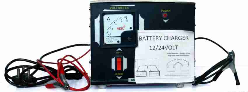 ankit mart 12 Volt Battery Fast Charger 6AH to 220AH car/Bike, Truck, Ups,  Car and 12 Volt Chargers up to 10 amp Now Comes with Wire & Clip. car