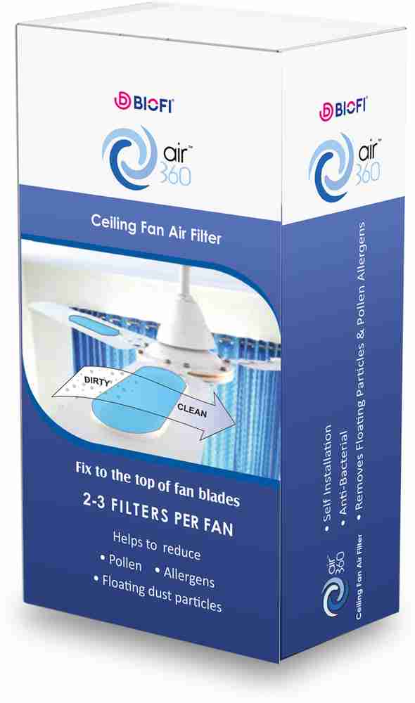 biofi Air360 Ceiling Fan Air Purifier Filter eliminates dust