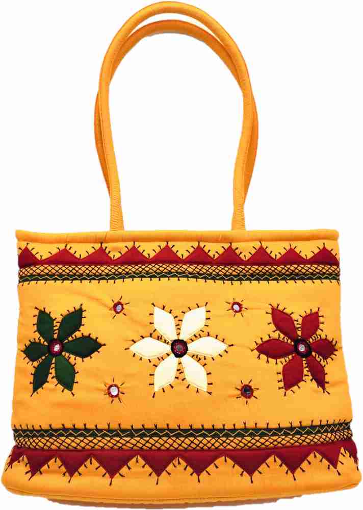 Flipkart SriShopify Aplic Mirror work embroidered hand bags