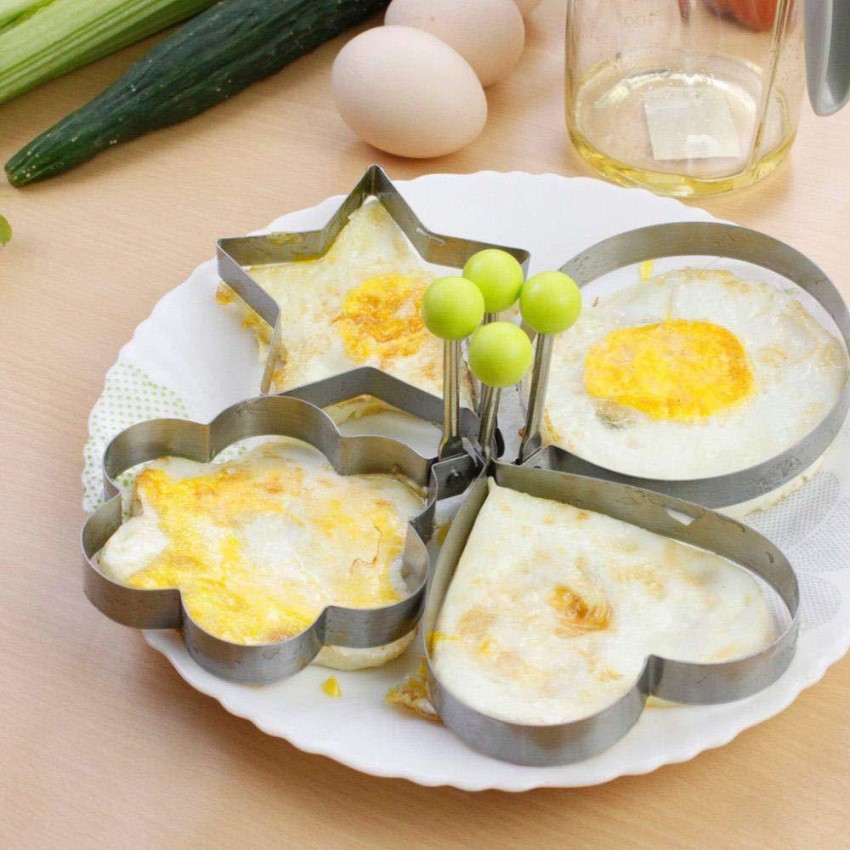 Bakers cutlery Fried Egg Mould Ring 4 Pcs Pancake Nonstick Cooking Tools  for Frying Baking Cookie Cutter Price in India - Buy Bakers cutlery Fried  Egg Mould Ring 4 Pcs Pancake Nonstick