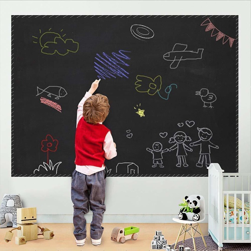 Levin 508 cm Self-Adhesive Black Board Sticker Removable, Blackboard  Sticker Wall Decal Vinyl Peel and Stick Paper for School, Office, Home,  College Kids Drawing Wallpaper (45cmx200cm) Removable Sticker Price in  India 