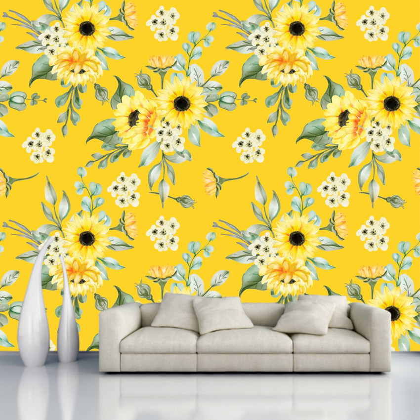Yellow pattern outlet wallpaper