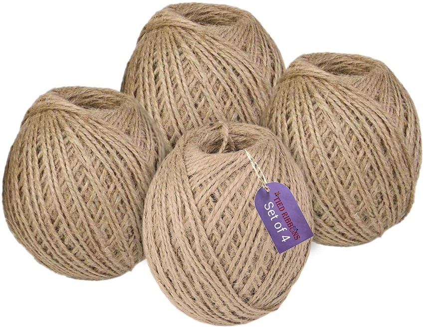 Modi Household 2 ply jute twine strong thick rope Roll for Art & Craft,  grocery, Decoration and Plant support (Set of 4) - 2 ply jute twine strong thick  rope Roll for