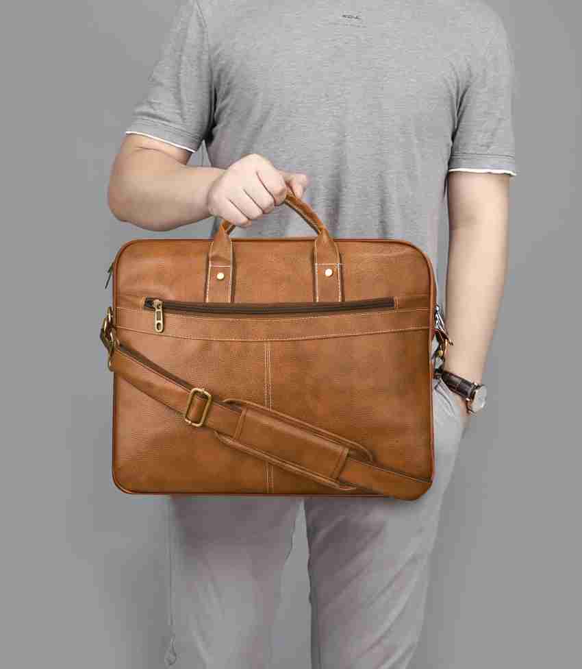 Buy royalwear Men Orange Messenger Bag Glossy Tan Online @ Best Price in  India