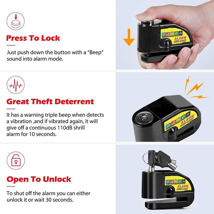 Alarm lock on sale for motorcycle