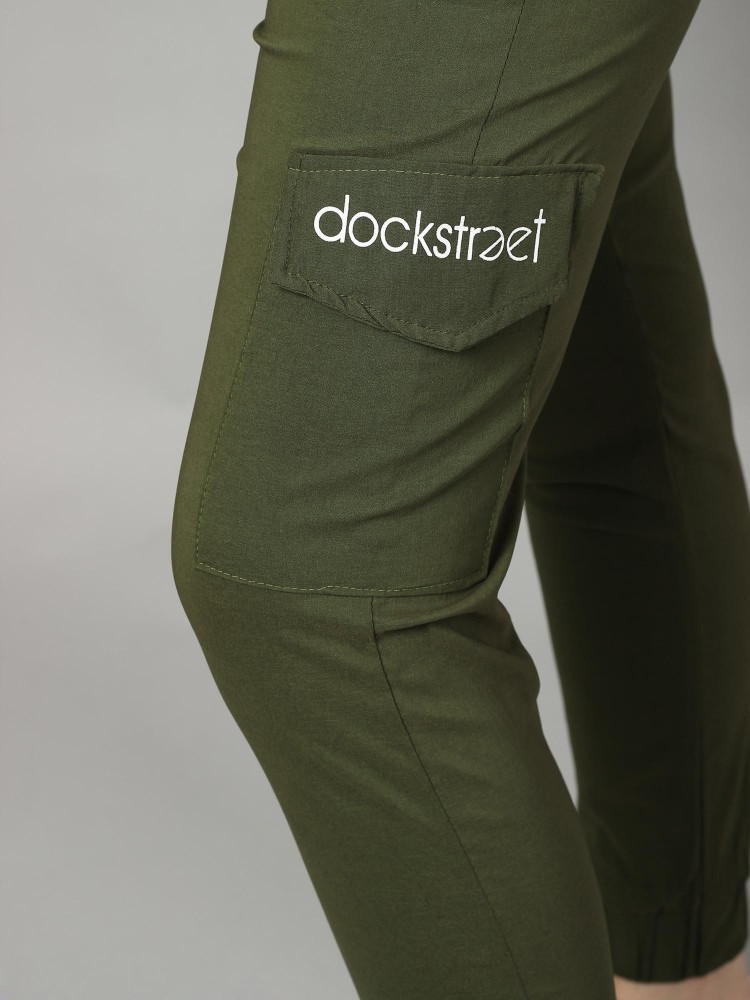 Dockstreet Solid Women Dark Green Track Pants - Buy Dockstreet