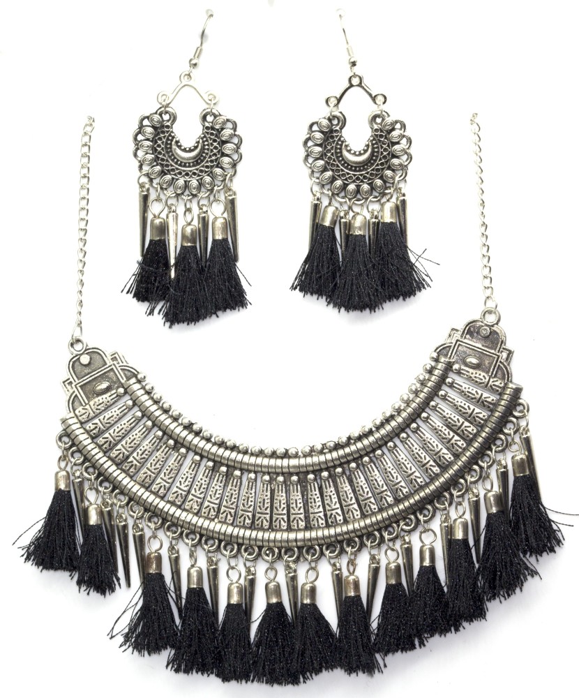 Flipkart black shop metal jewellery