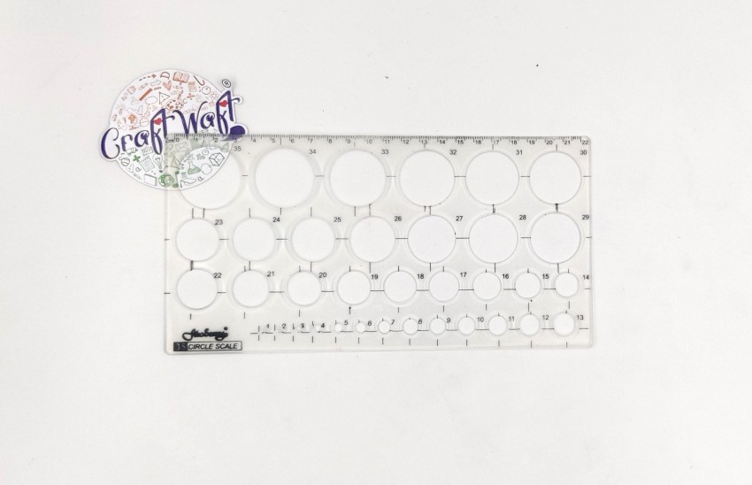 First Click Shapes Stencil Ruler Size 24 X9.8 cm & Circle  Master 35 Circles Size23.5 X11.5cm Ruler 