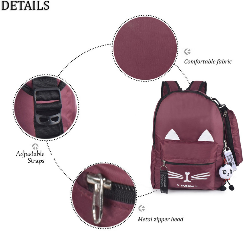 Yumn Stylish Trendy Cute Cat Mini Design Fancy Backpack For School Girl And College Girl 13 L Backpack Maroon Price in India Flipkart