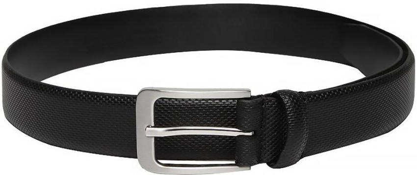 Buy Louis Philippe Black Textured Wide Belt for Men at Best Price