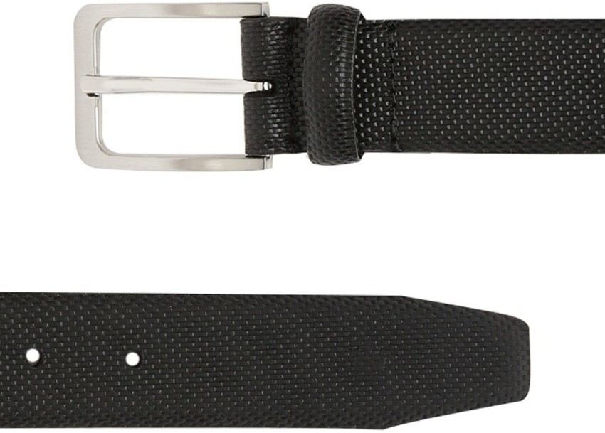 Buy Louis Philippe Black Textured Wide Belt for Men at Best Price