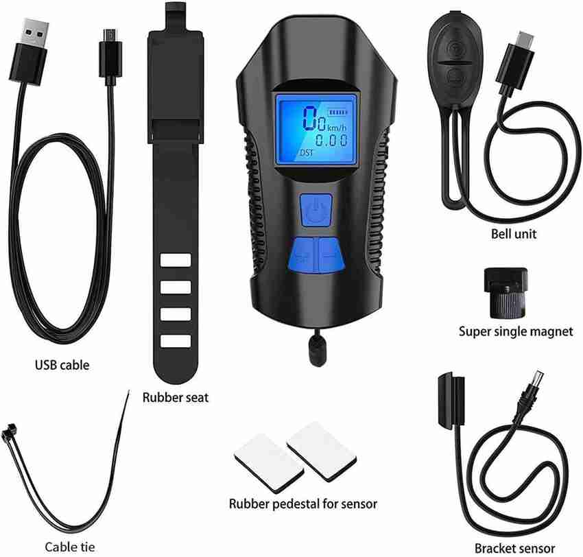 Xezon Bicycle USB Rechargeable Speedometer Odometer Horn Led Front