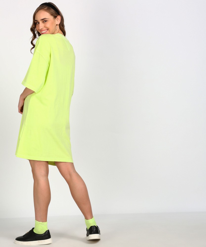 Neon green t shirt dress online