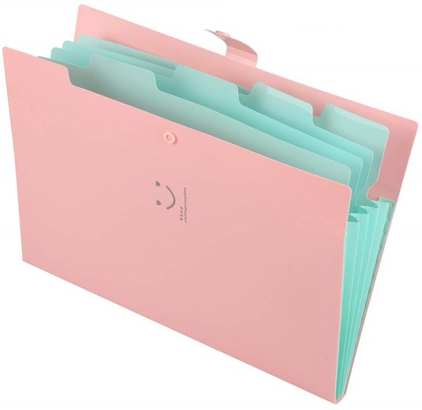 Expanding File Folder With 5 Pockets, Accordion Folder Paper Organizer A4  Letter Size Document Folders For School Office Home Business