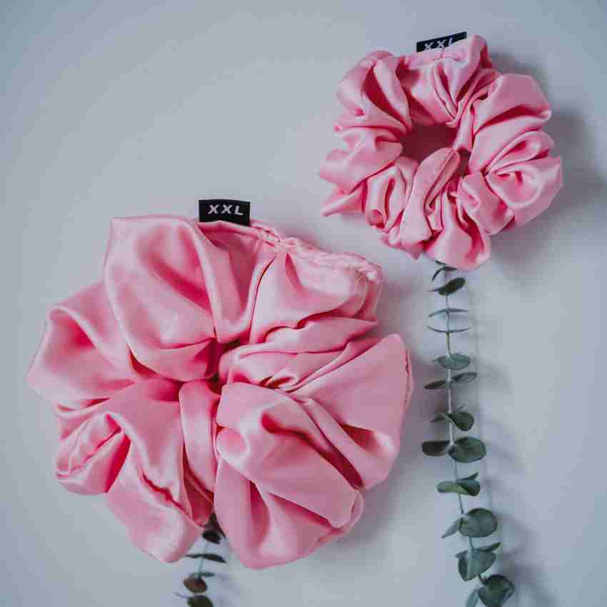 Vipran Big Size Baby Pink Hair Scrunchies Rubber Band Price in