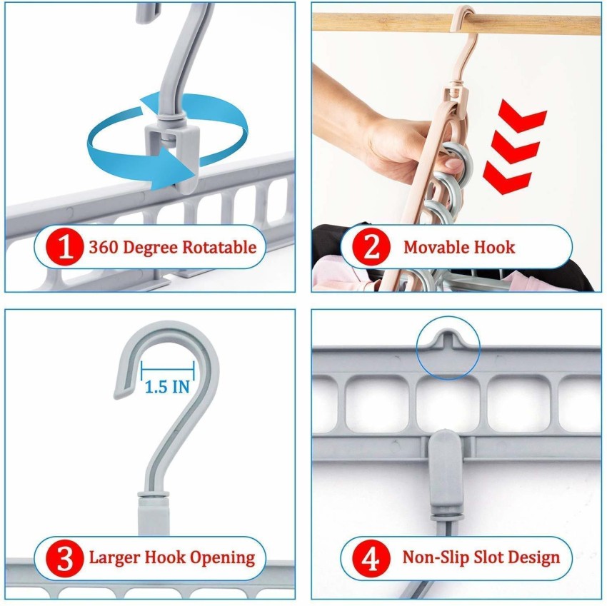 9 Holes Rotatable Smart Hanger for Wardrobe in Raipur - Raipurshop