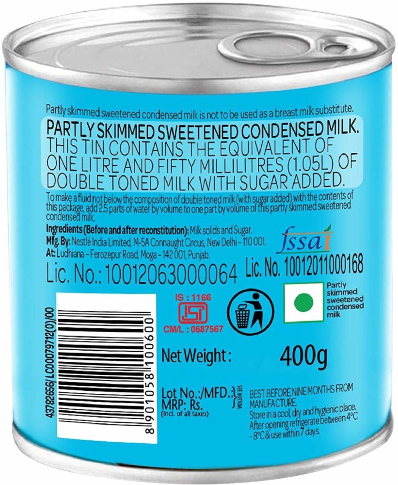 Nestle MILKMAID Sweetened Condensed Milk 400g Tin : : Grocery &  Gourmet Food