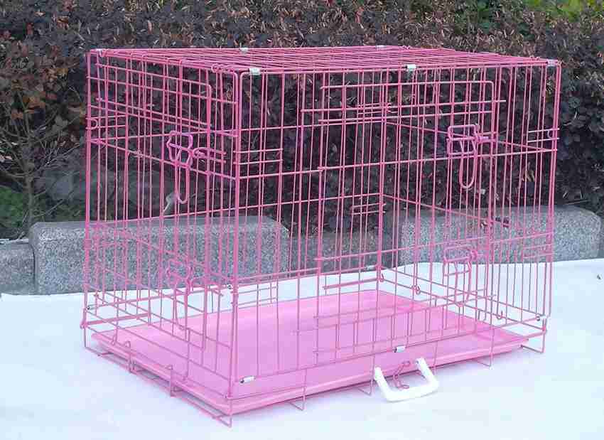 Naaz Pet Double Door Folding Metal cage with Removable Tray and