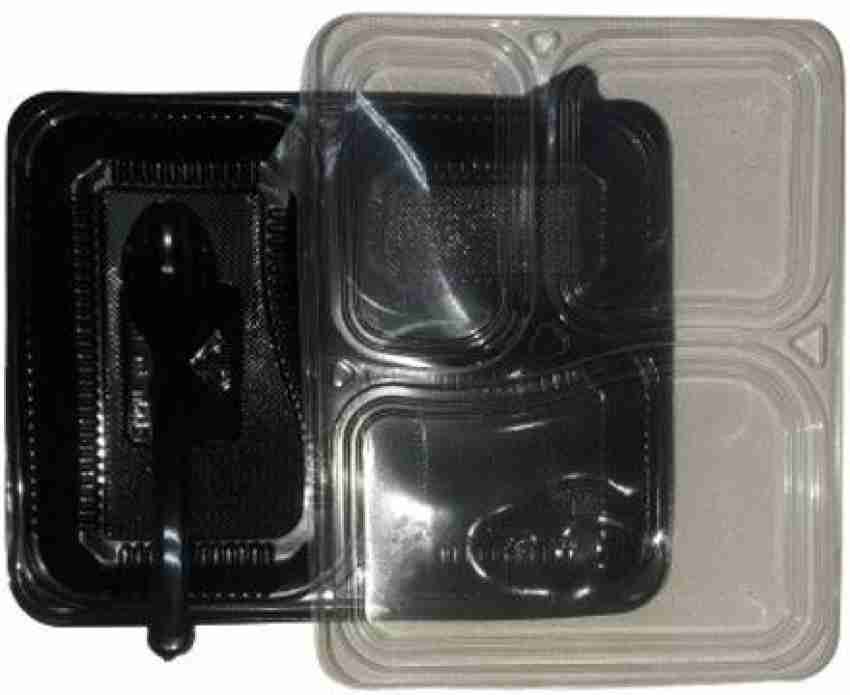 ACHIEVERPACKER Plastic Meal Tray with lid 3 Compartment for Dinner, Lunch-Black-Pack  Of 75 Dinner Plate Price in India - Buy ACHIEVERPACKER Plastic Meal Tray  with lid 3 Compartment for Dinner, Lunch-Black-Pack Of