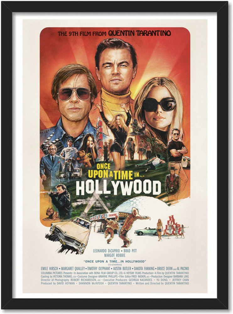 Once Upon A Time In Hollywood movie Framed Poster For Room Office 10 Inch X 13 Inch Framed Paper Print Movies posters in India Buy art film design movie