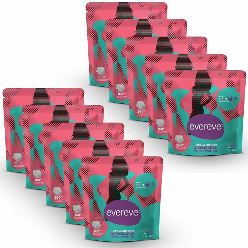 EverEve Ultra Absorbent, Heavy Flow Disposable Period Panties for Sanitary  Protection, L-XL (5 Pcs) - Price History