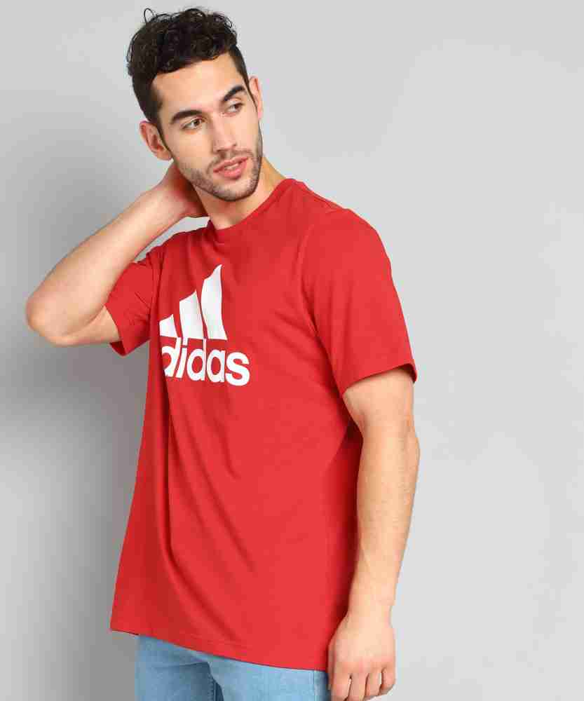 Adidas red t best sale shirt