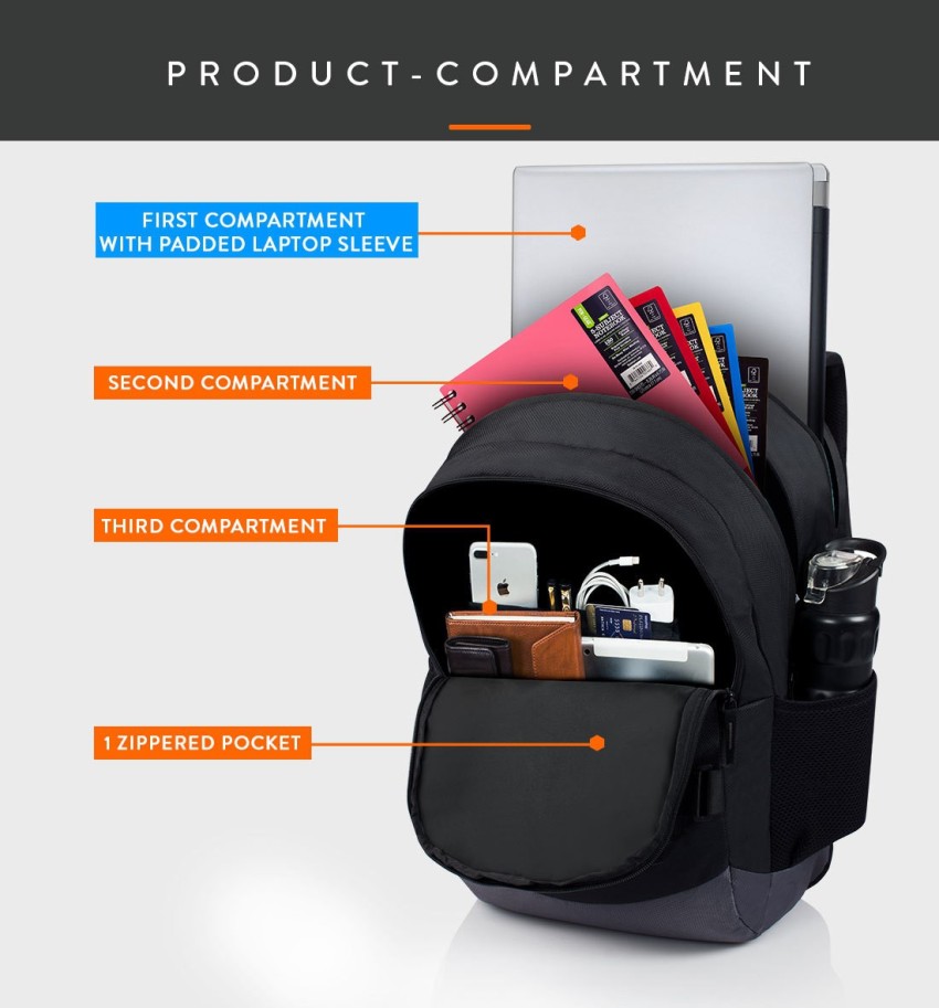 3 compartment hotsell laptop bag