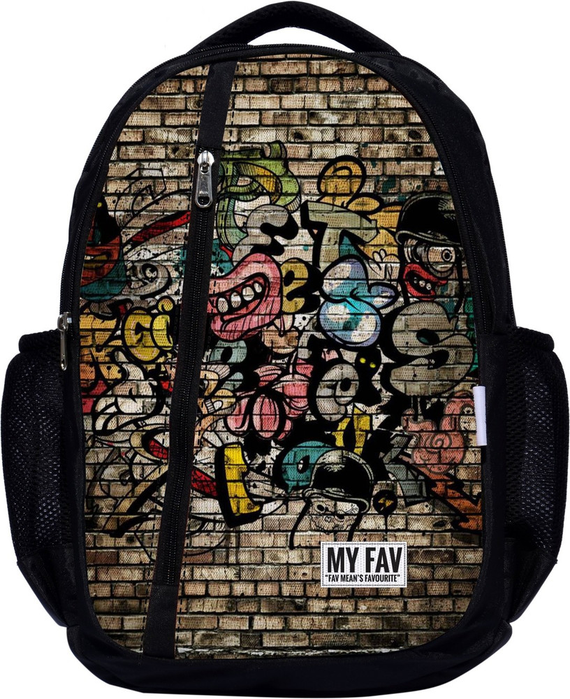 MY FAV Wall Print Laptop Backpack For Men Women School Bag for
