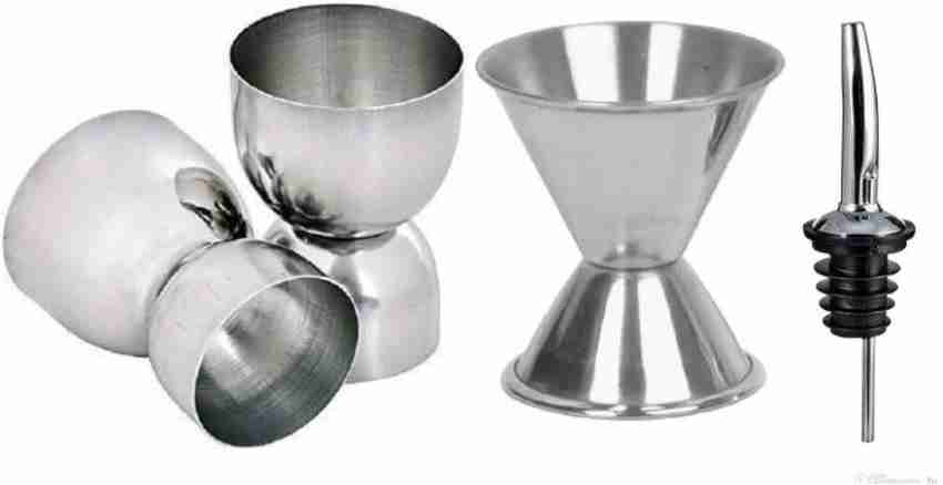 Stainless Steel Plain Peg Measure Shot Glass Cocktail Measure Jigger 30 and  60 Ml