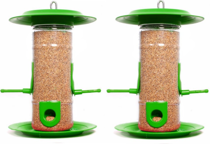 Large Bird Feeder with Hut & Water Feeder Combo