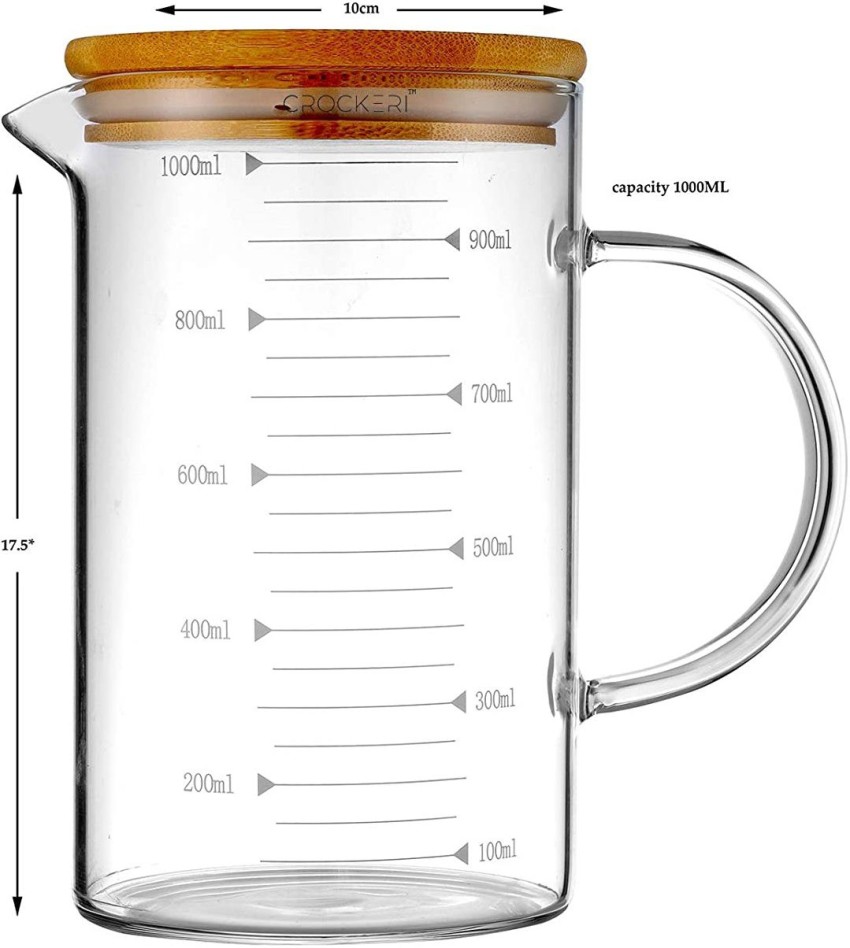 Glass Measuring Cup with Handle, 300 ML (0.3 Liter, 1 1/4 Cup