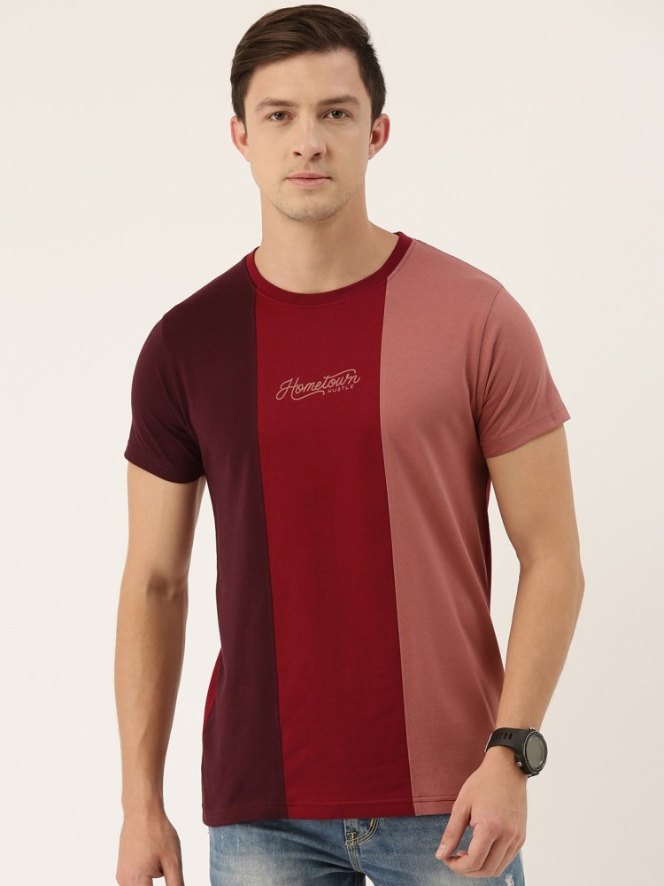 DILLINGER Printed Men Round Neck Maroon T-Shirt - Buy DILLINGER