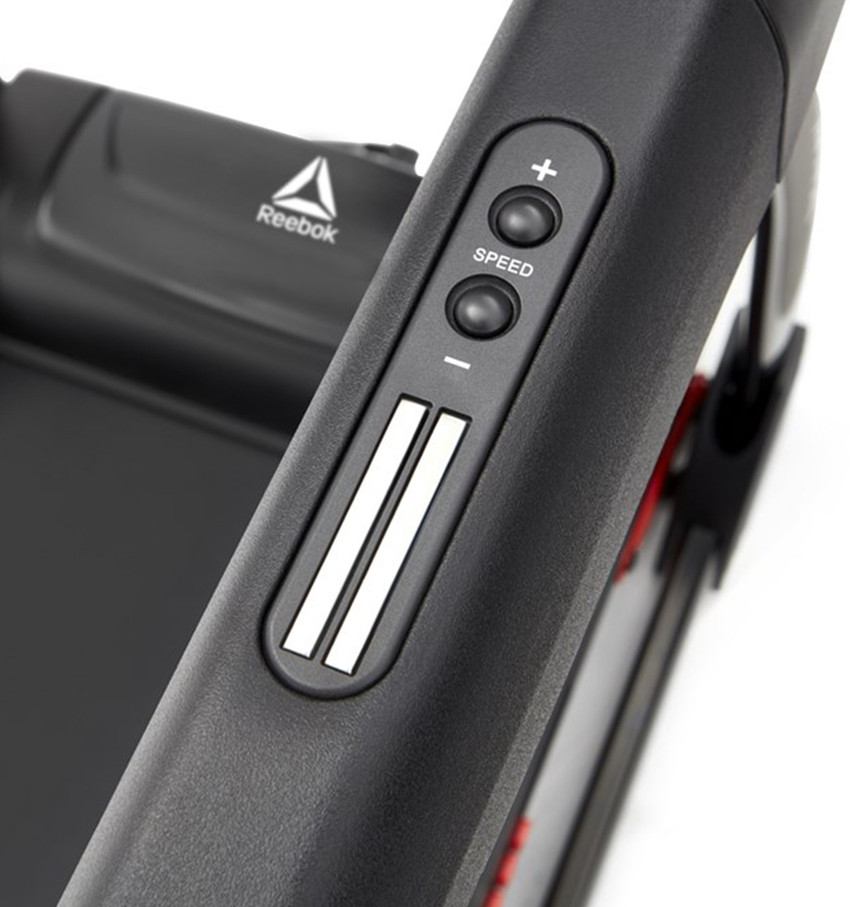 gt40s one series treadmill black with red trim