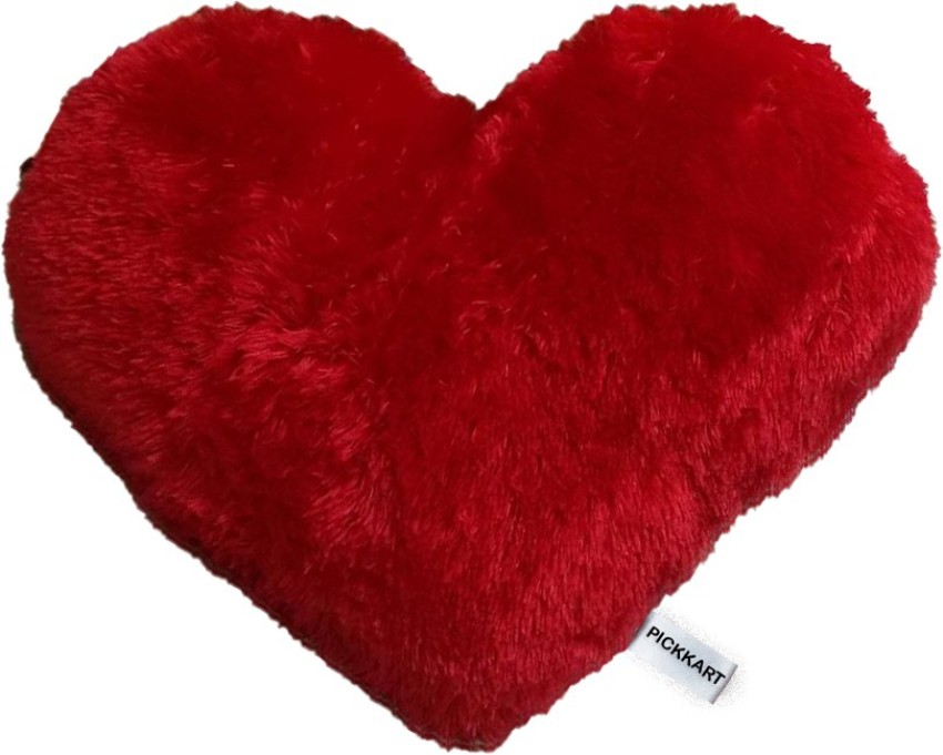 PriMaryHoMe Red Fur Big Heart Shape Pillows Cushion Fillers Valentine Day Love Pillow for Gifts Quality Hollow Fiber Filler Large Sized Ultra Soft 60 cm Red Fur Big Heart