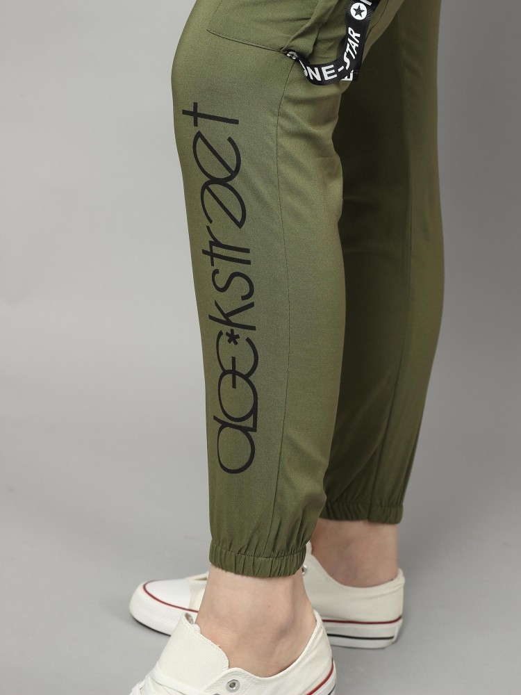Dockstreet Solid Women Dark Green Track Pants - Buy Dockstreet