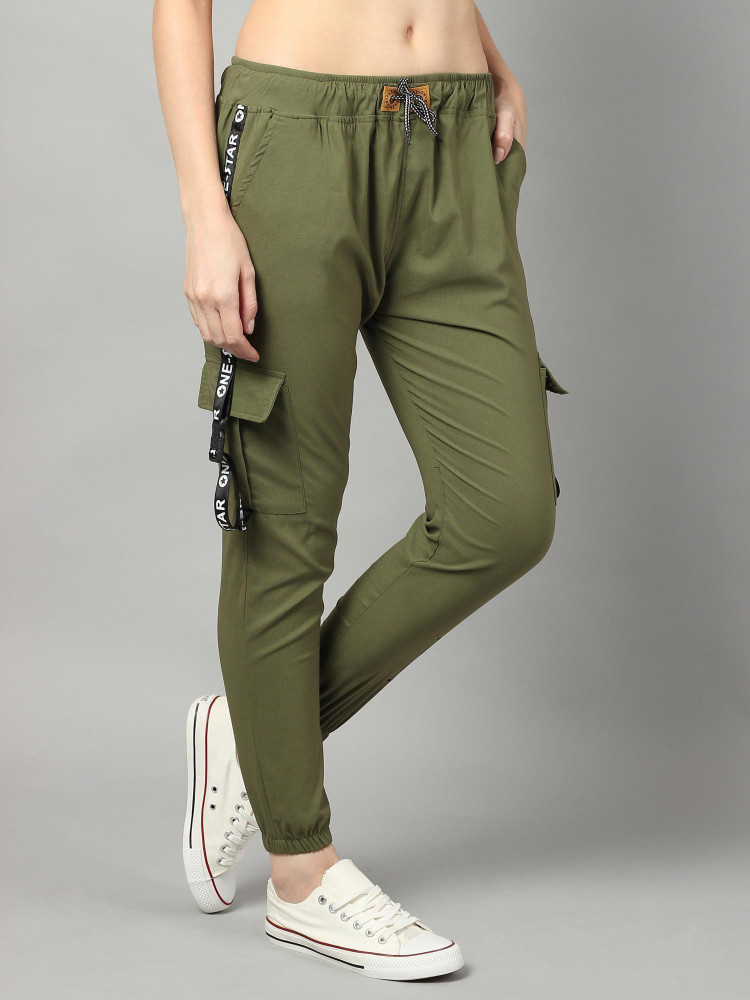 Olive green store track pants womens